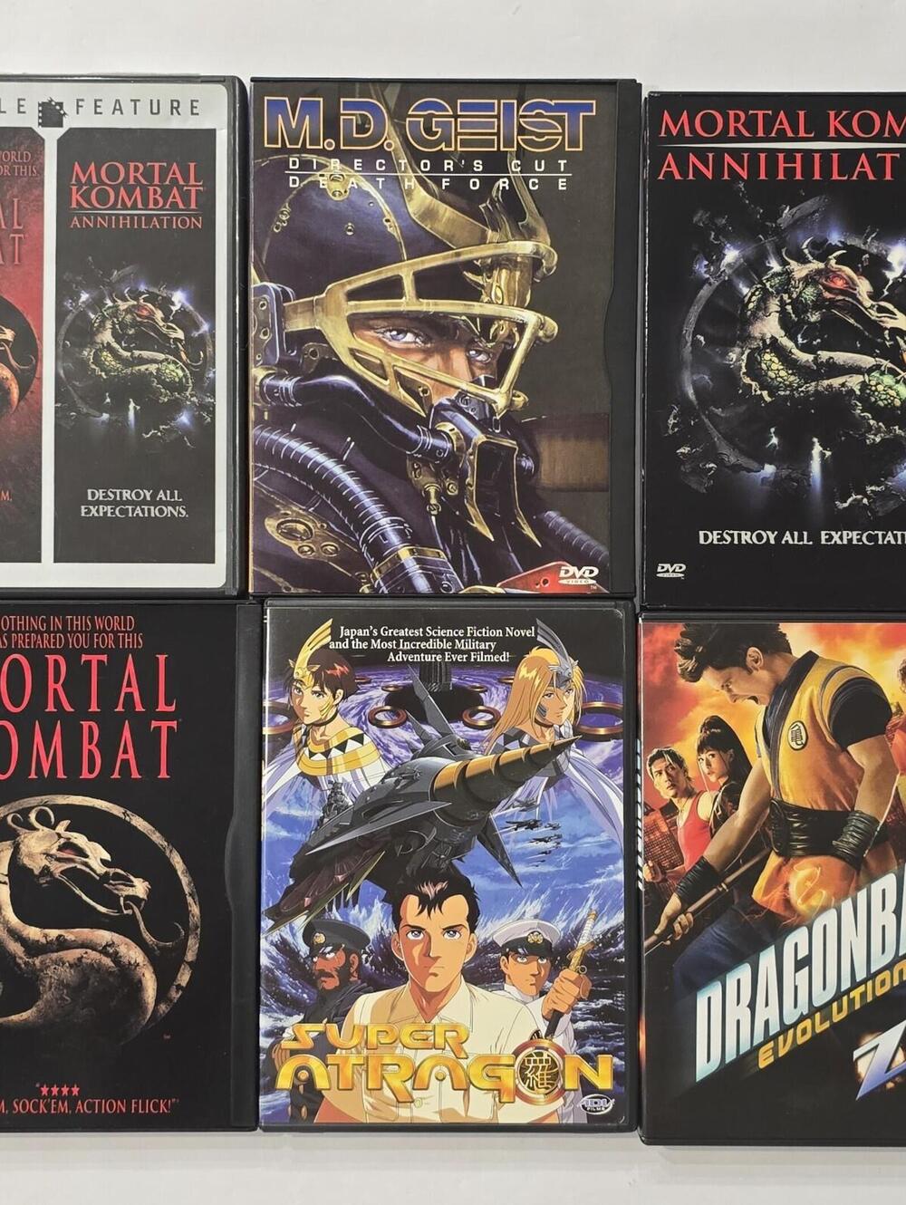 8 DVD Lot Mortal Kombat Dragonball Evolution Super Atragon MD Geist Anime
